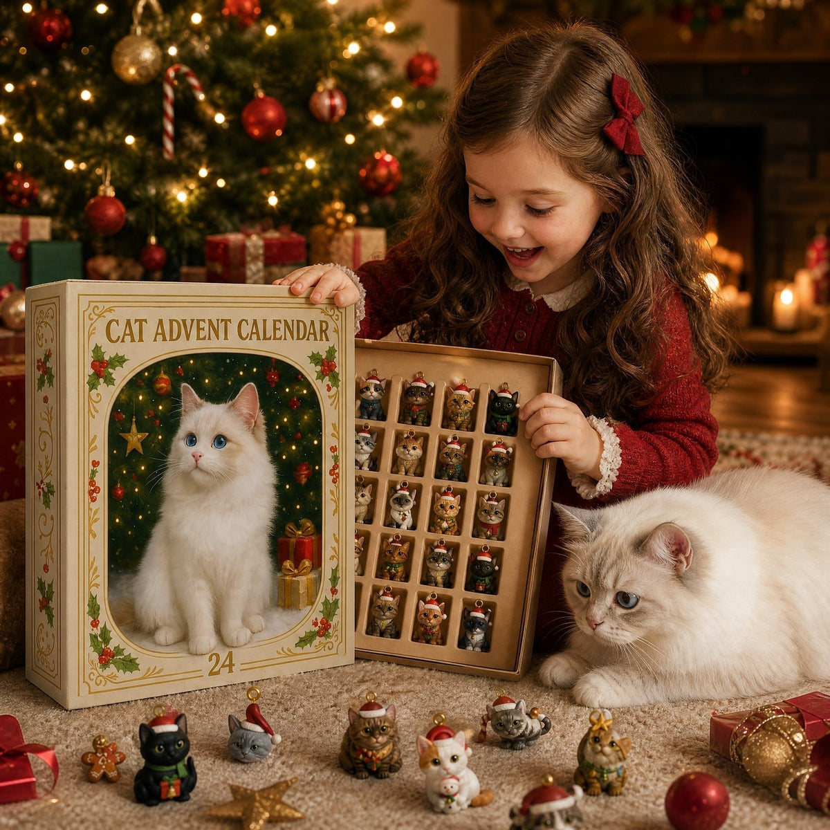 3D Cat Advent Calendar - Christmas Holiday Countdown
