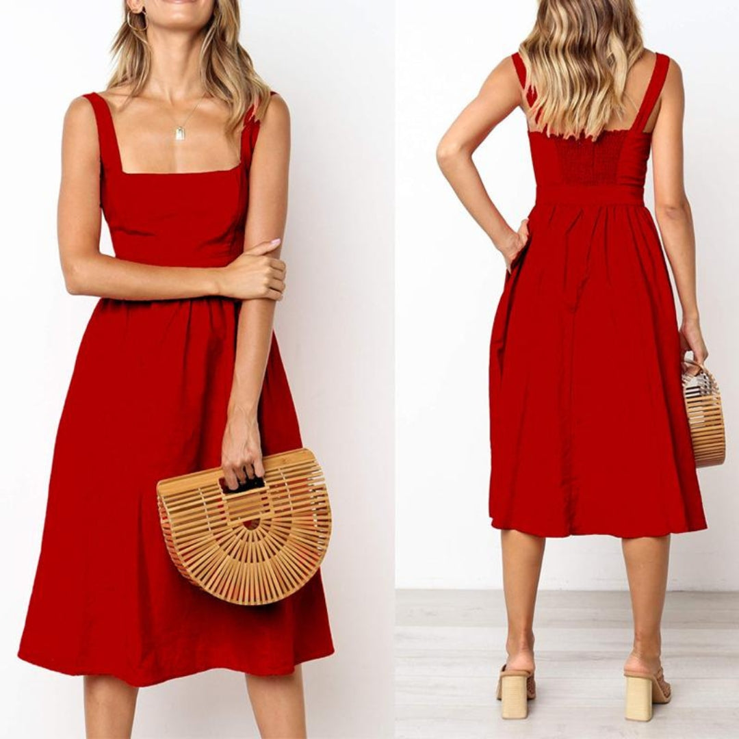 Image of Anna | Women's Sleeveless A-Line Midi Dress