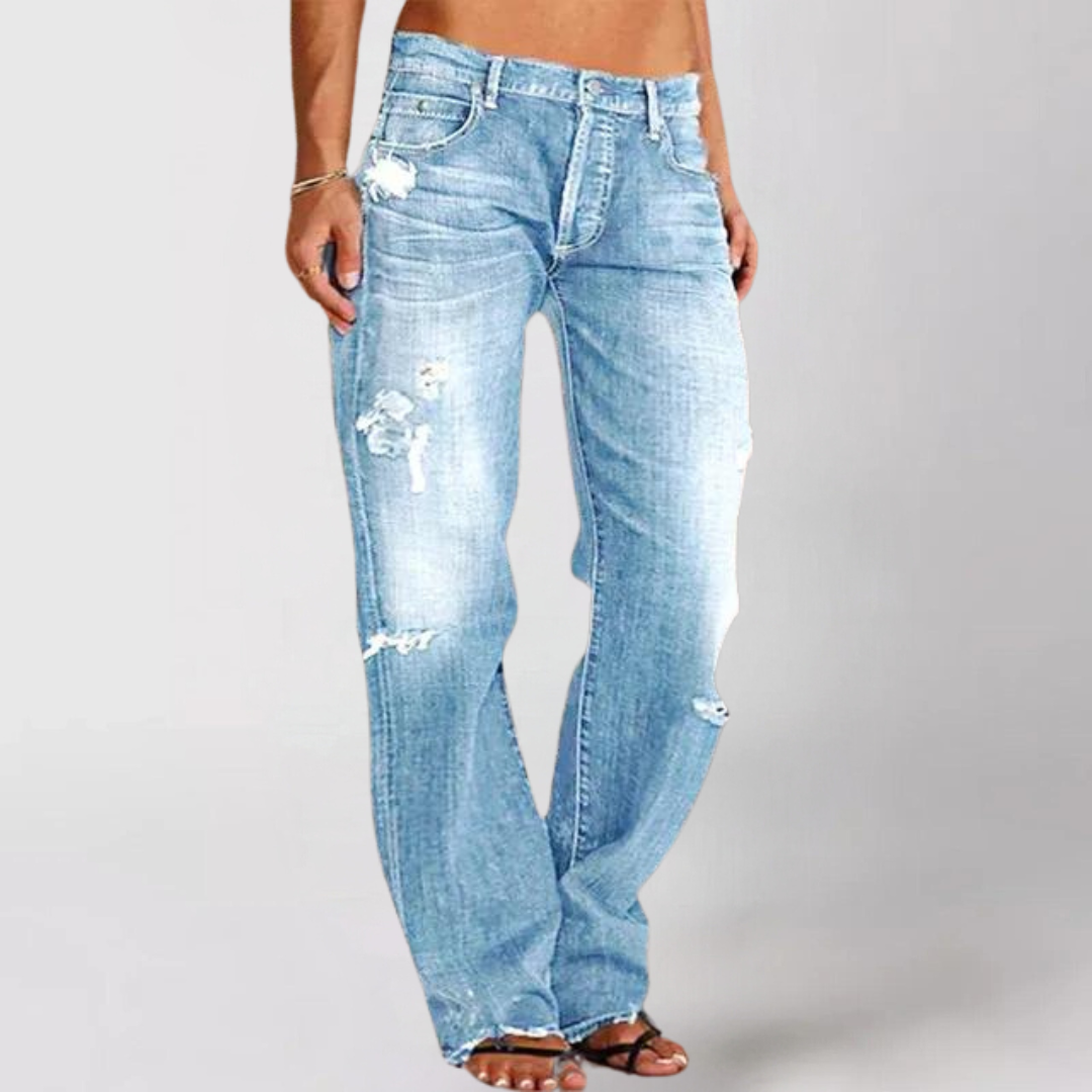 Image of Autumn | Women's Bootcut Distressed Jeans