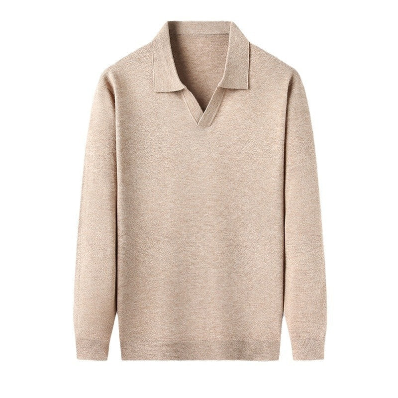 Image of Barry | Men's Long Sleeve V-Neck Polo Shirt