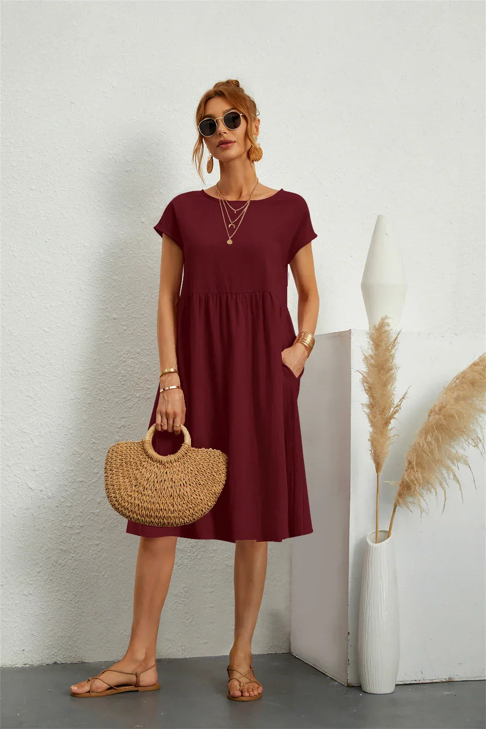 Image of Bernice | Women's A-Line Midi Dress
