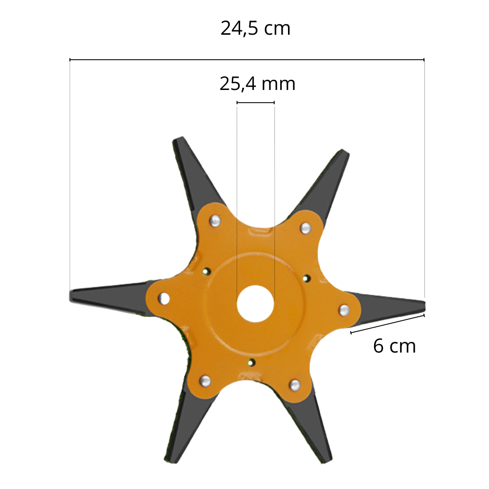 Brush Cutter Head with 6 Steel Blades