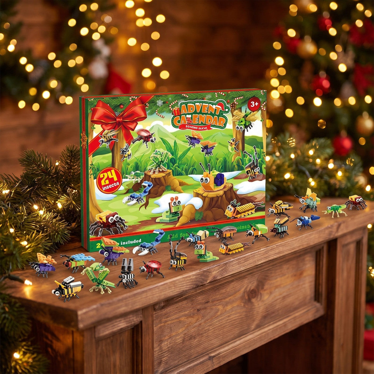Bug Advent Calendar for Kids, 24 Brick Insects and 2 Secret Builds