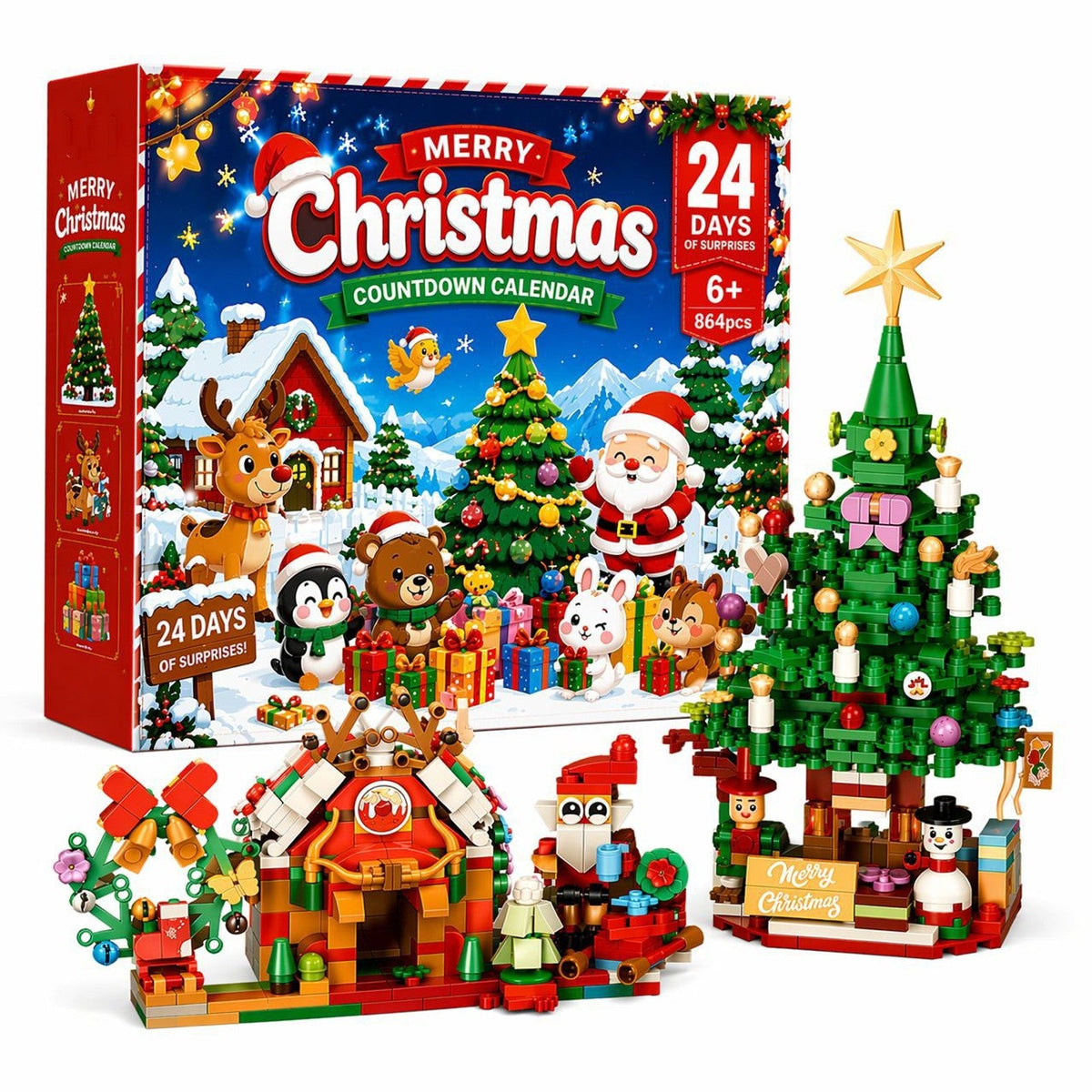 Christmas Village Brick Advent Calendar, 864-Piece Holiday Display