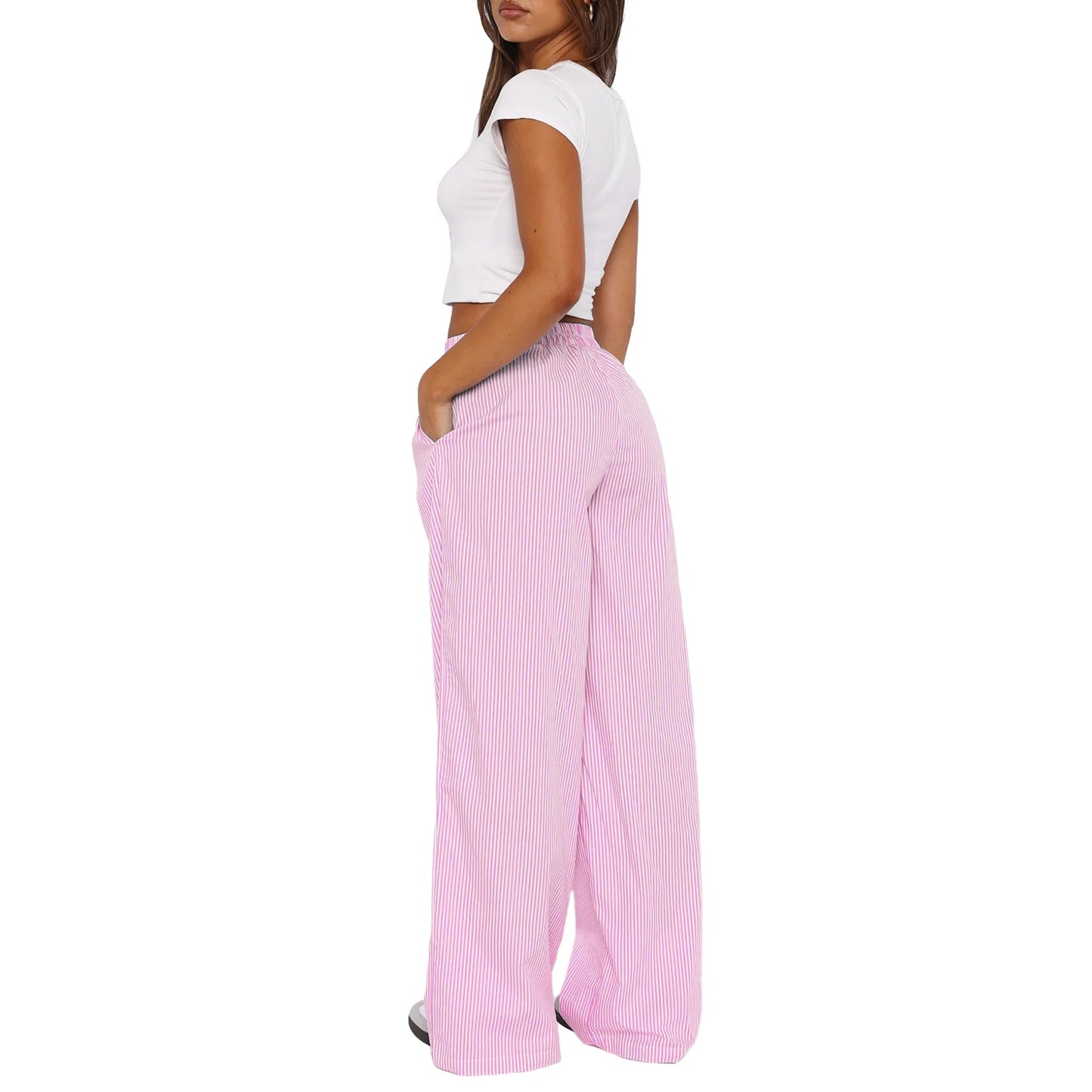 Clara | Women's Elastic Waist Striped Sweatpants - Image 5
