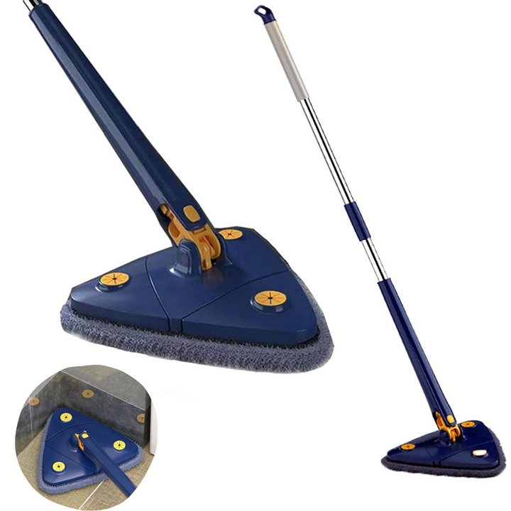 Cleaner Pro° Triangle Mop: Long Handle Adjustable Triangle 360 Cleaning Mop