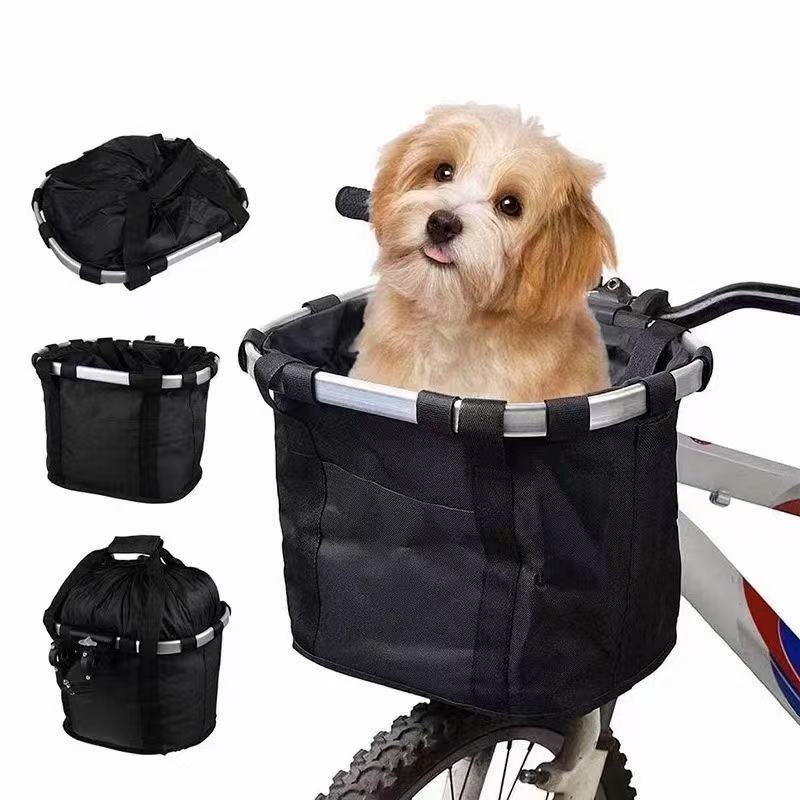 Collapsible Insulated Front Bike Basket with Quick-Release Mount and Waterproof Liner