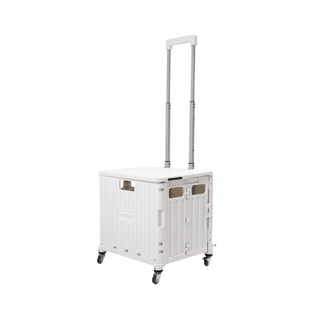 Collapsible Rolling Storage Crate with Swivel or Stair Wheels
