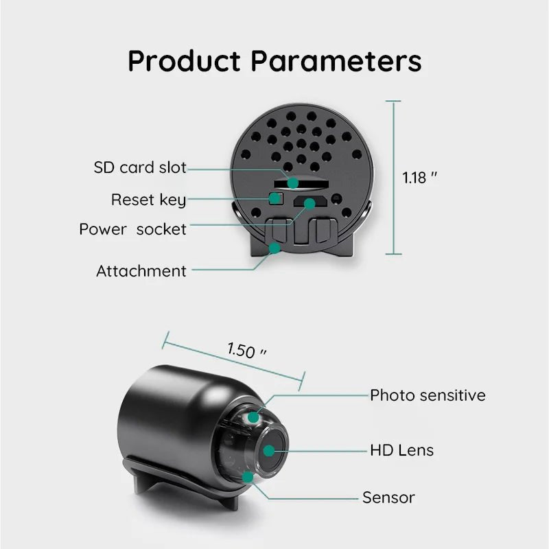 Compact WiFi Camera with Night Vision for Security