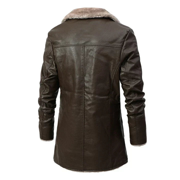 Image of Conrad | Men's Fur Collar Mid-Length Coat