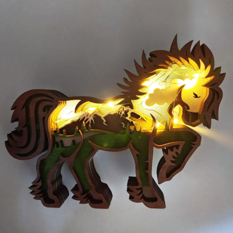 Creative Forest Animal Decoration in Wood - Handmade Wall Art