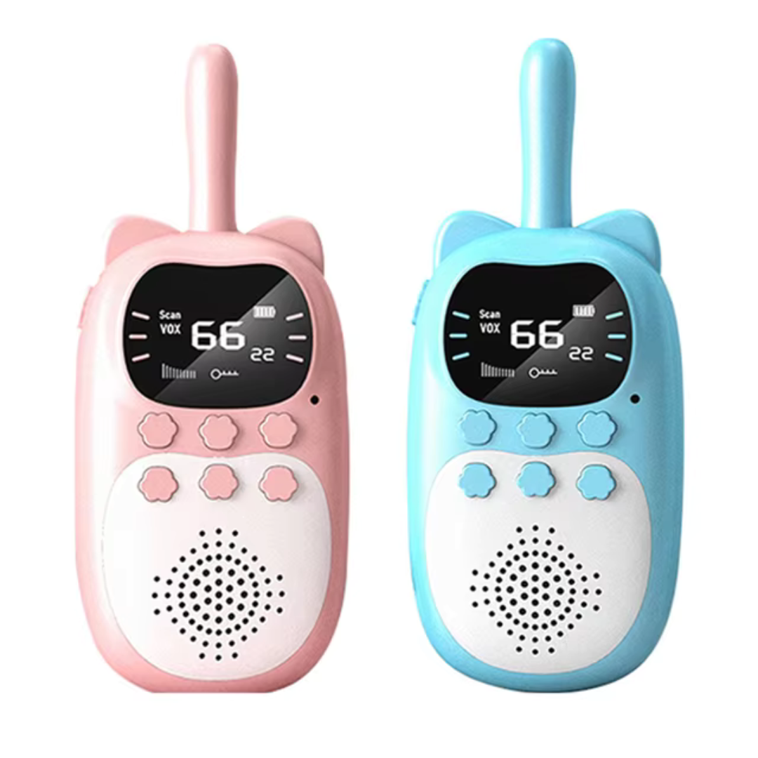 Digital Walkie-Talkie Set for Kids with LCD – Range 3 km, Blue
