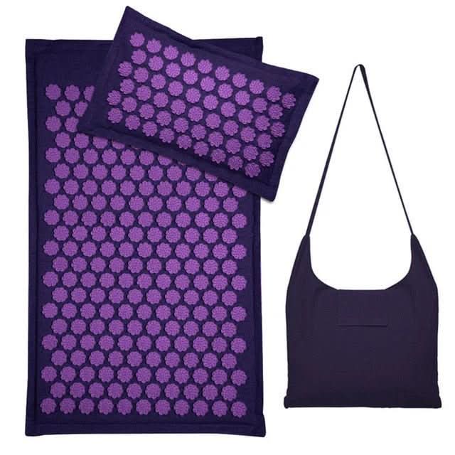 Eco-Friendly Acupressure Mat Set with Pillow – Natural Pain Relief and Relaxation, Convenient Storage Bag