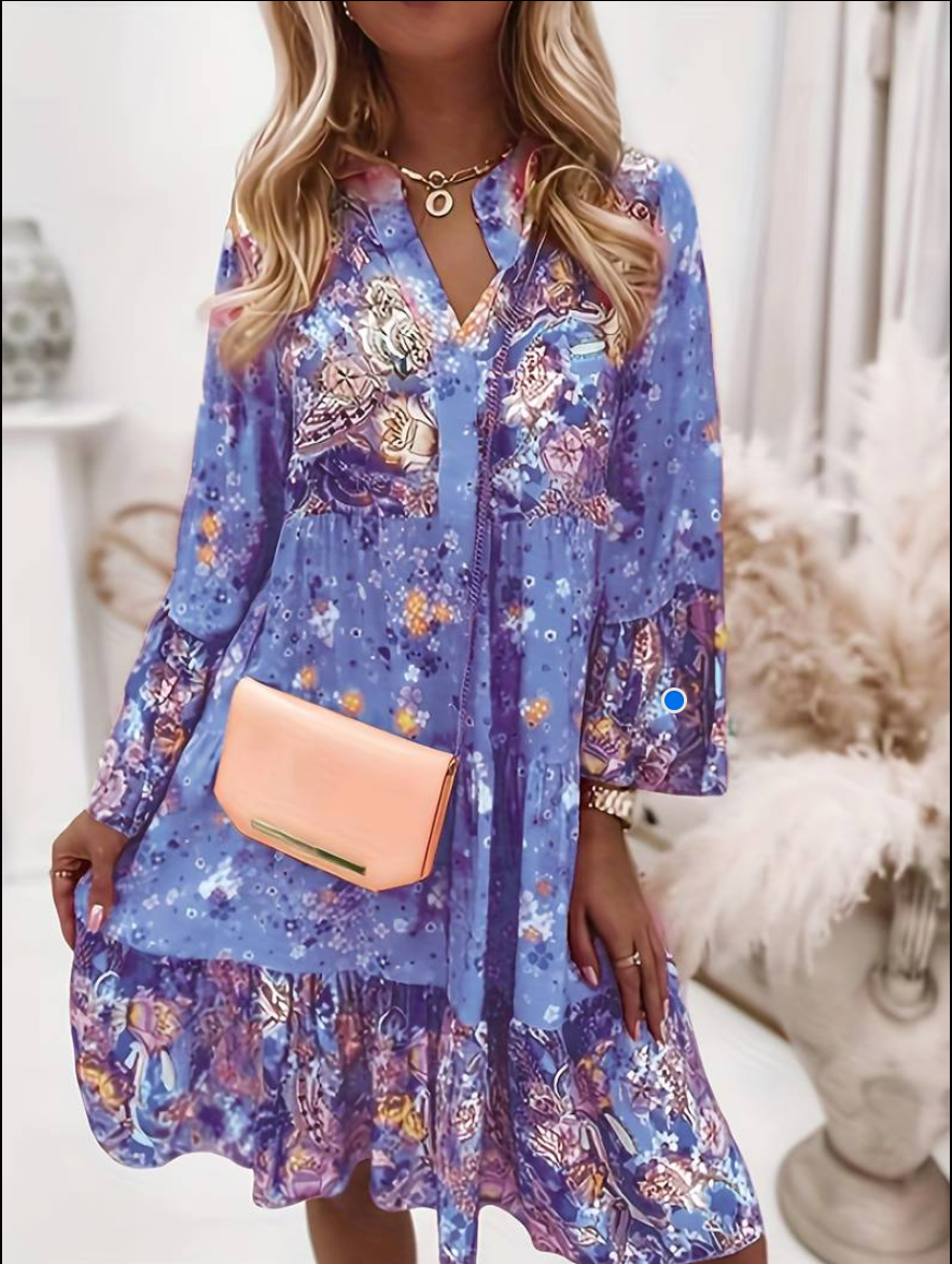 Image of Ellen | Women's Long Sleeve Tiered Mini Dress
