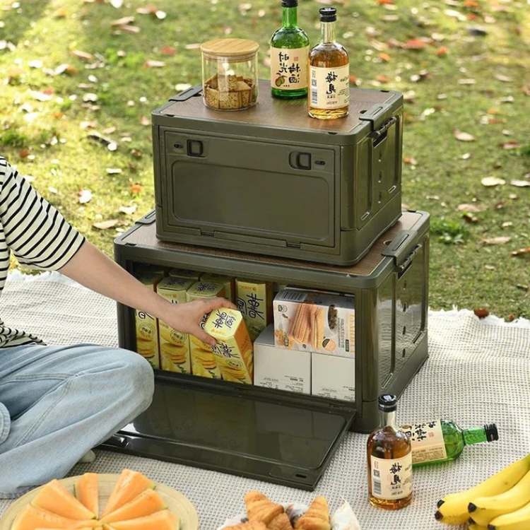 Foldable Outdoor Storage Container with Cutting Board Lid