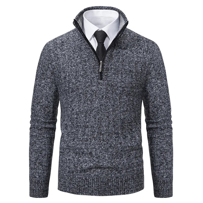Frederick | Men's Half-Zip Cable Knit Sweater - Image 6