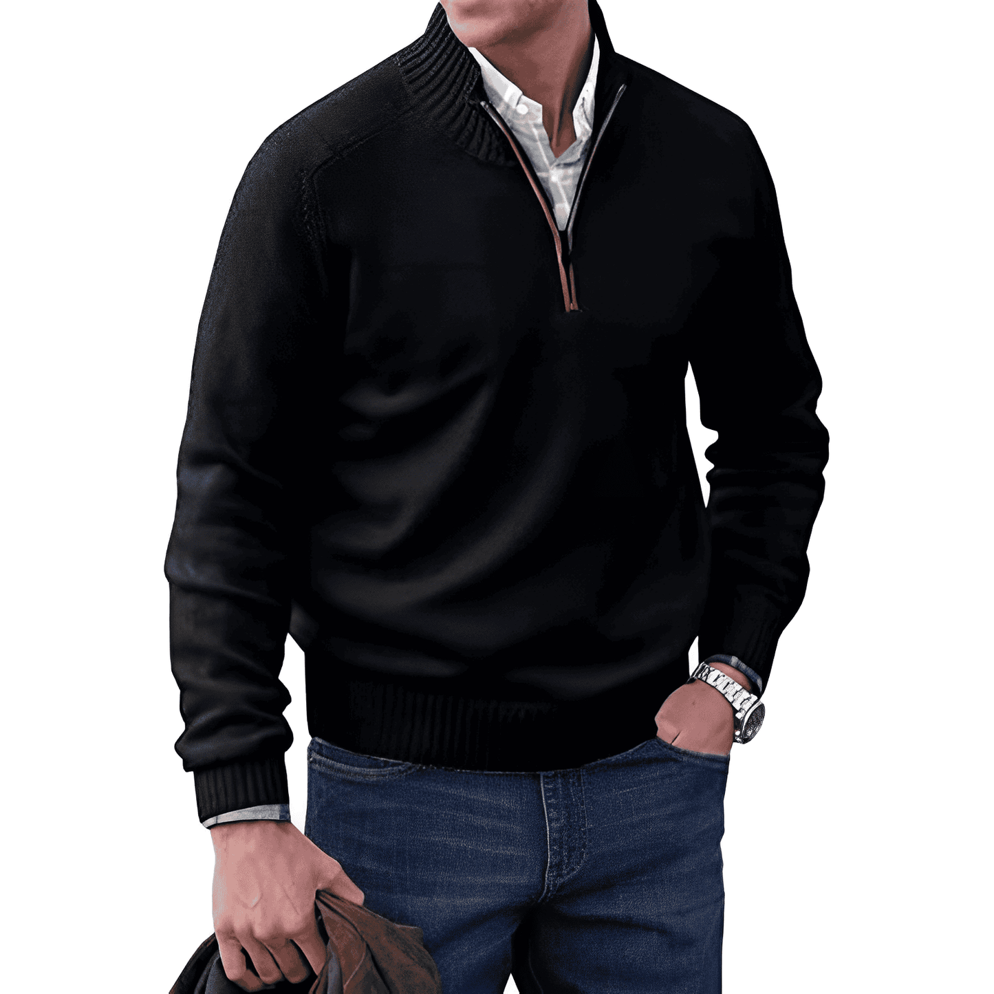 Image of Glen | Men's Quarter-Zip Mock Neck Sweater