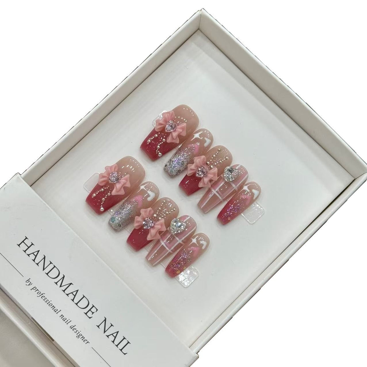 Handmade Decorative Press-On Nail Art Set