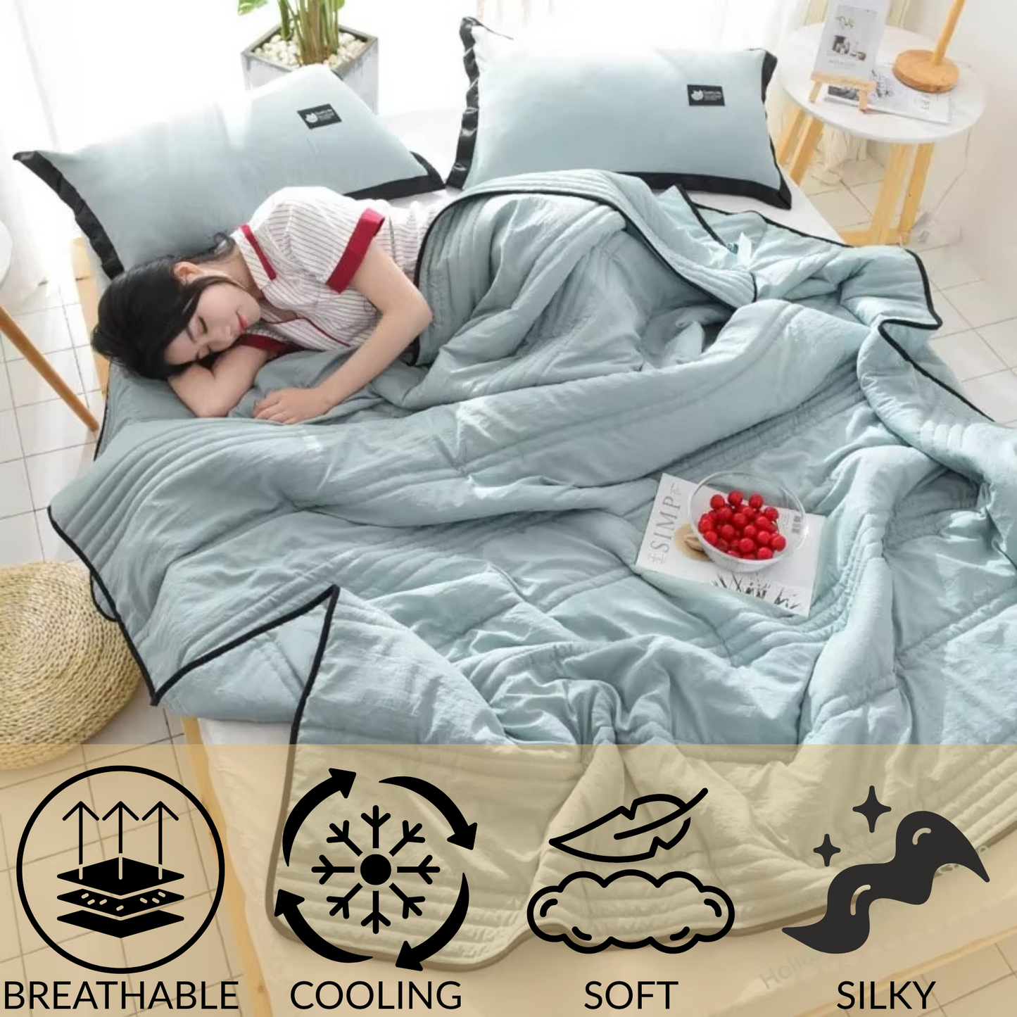 Ice Cooling Calming Blanket for Year-Round Comfort