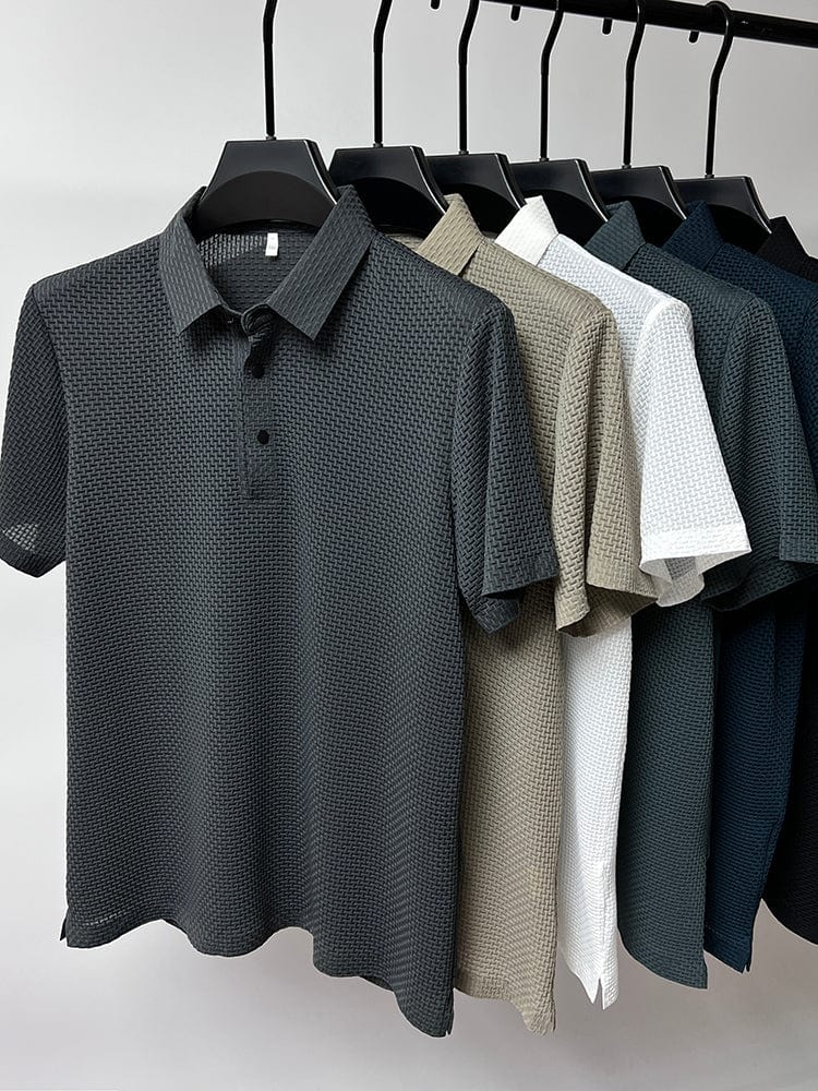 Image of Jaxon | Men's Textured Short Sleeve Polo Shirt