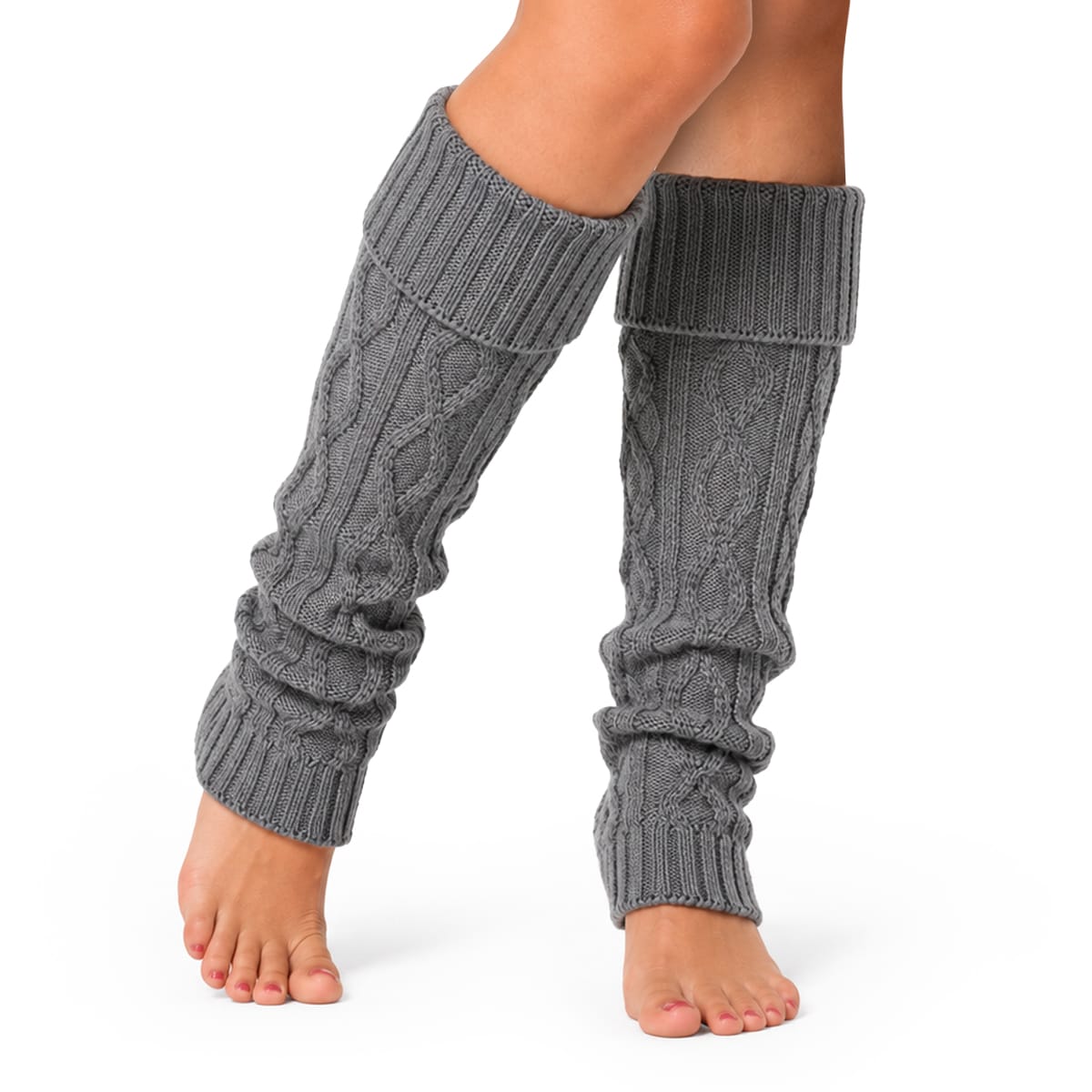 Knitted Leg Warmers | Acrylic & Stretchy Fit | Approx. 40 cm Long Indoor Leg Warmers for Autumn & Winter