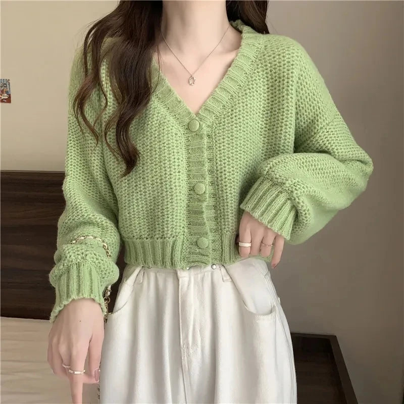 Leslie | Women's Ruffle Trim Button-Front Cardigan - Image 2