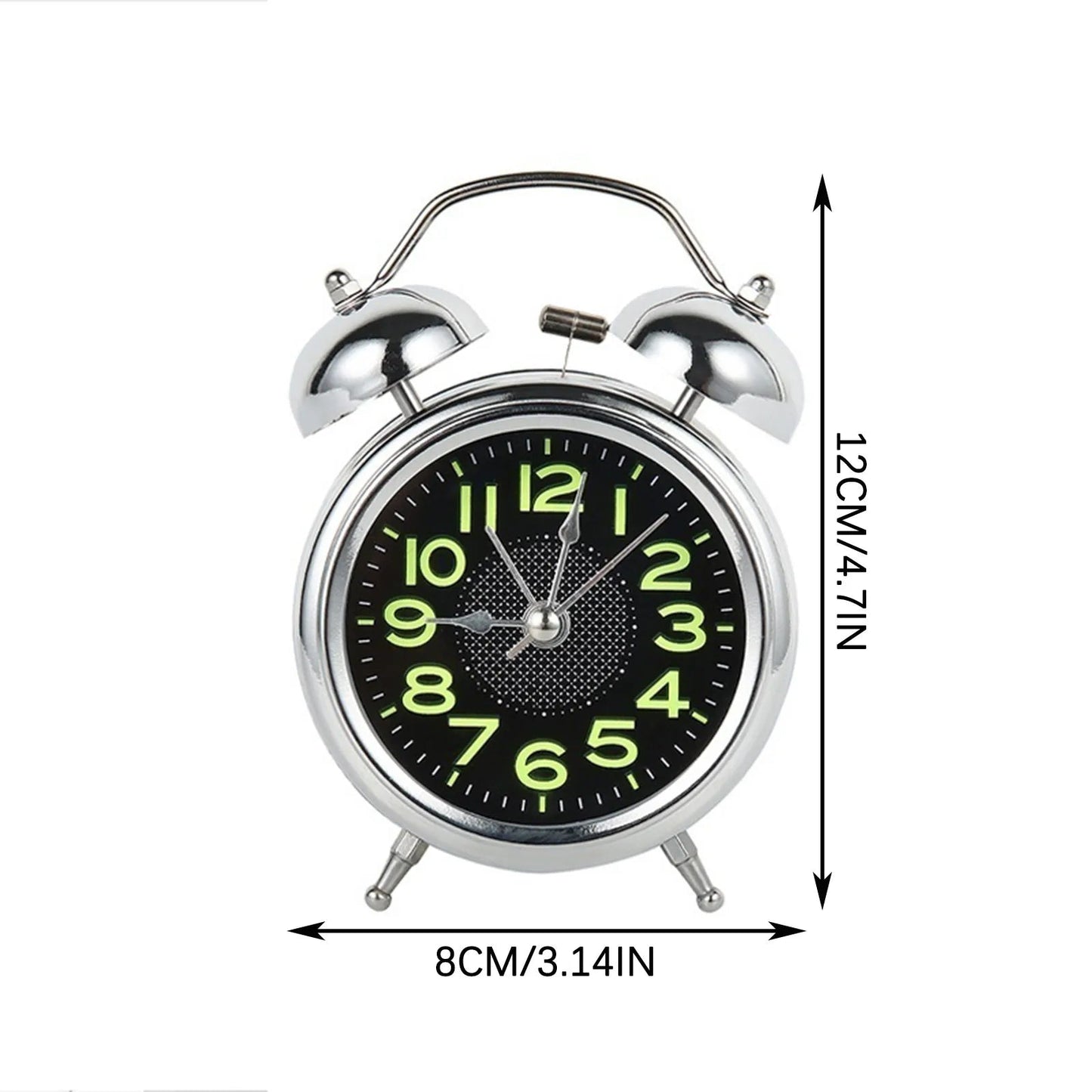 Loud Retro Electronic Alarm Clock with Silent Mechanism, Battery Operated and Dual Bell – Ideal for Heavy Sleepers