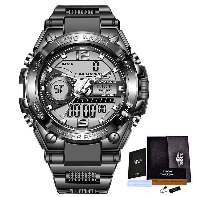 Men's Waterproof LED Digital Analog Sports Watch