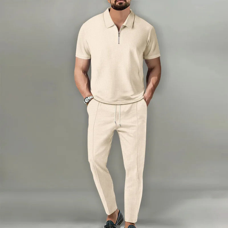 Men's Zip Polo Jogger Set