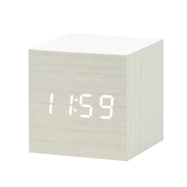 Minimalistic Digital LED Alarm Clock with Voice Control