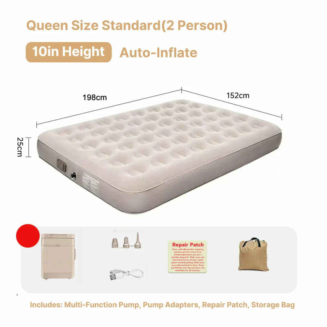 Premium Plush Inflatable Air Mattress with Built-in Pump
