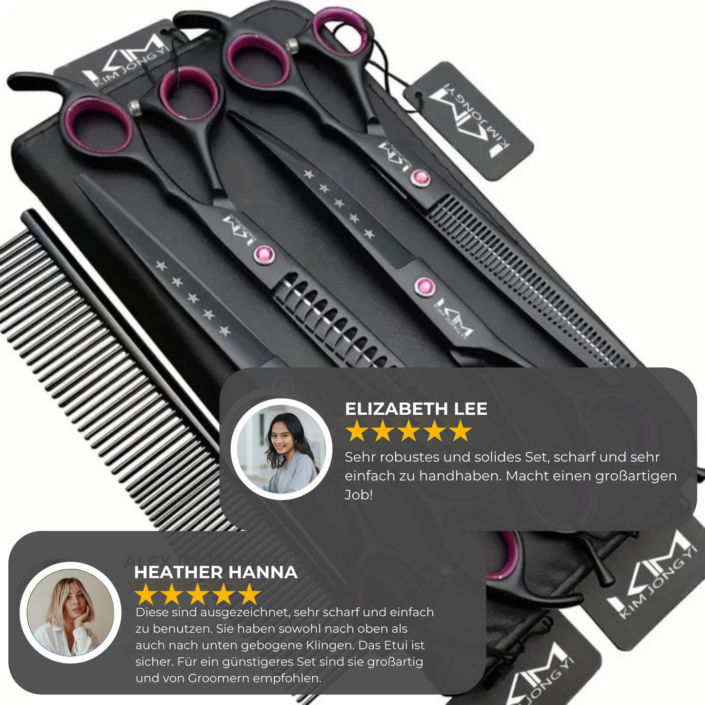 Professional Pet Grooming Scissors Set – High-Quality Stainless Steel Tools