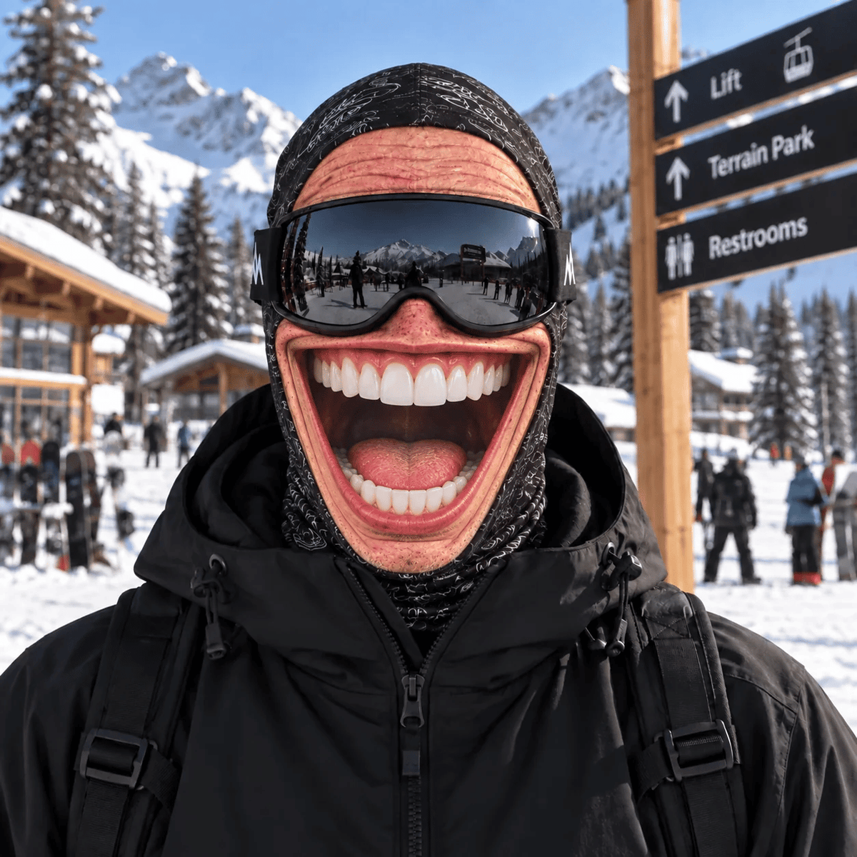 Realistic Face Balaclava – Funny Ski & Snowboard Mask for Cold Weather Adventures