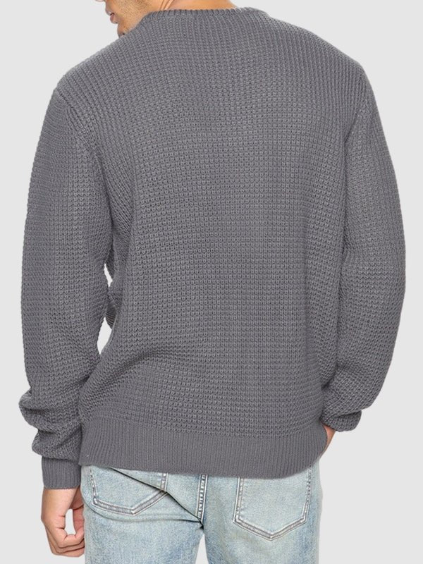 Image of Reese | Men's Textured Knit Crew Neck Sweater