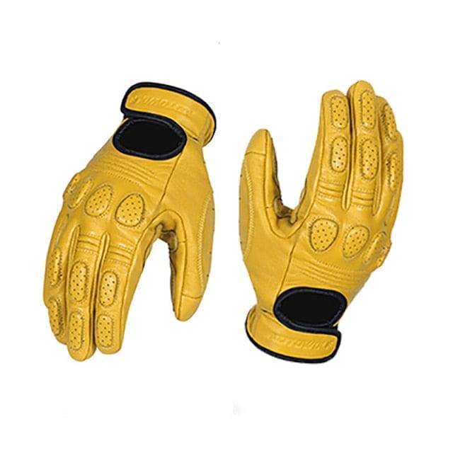 Retro Sheepskin Leather Motorcycle Gloves
