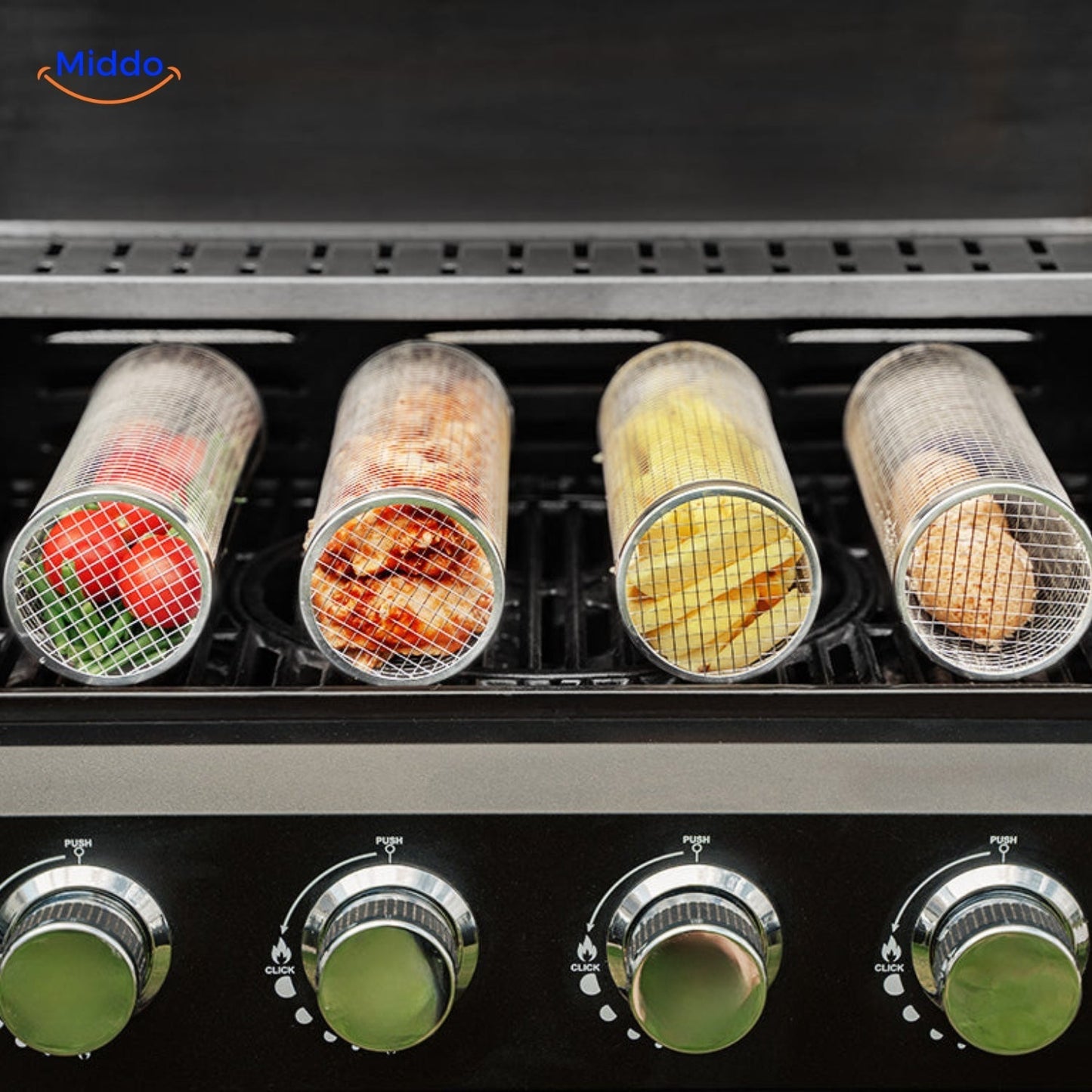 RollingGrill™ - Never again will food stick or fall through the grates!