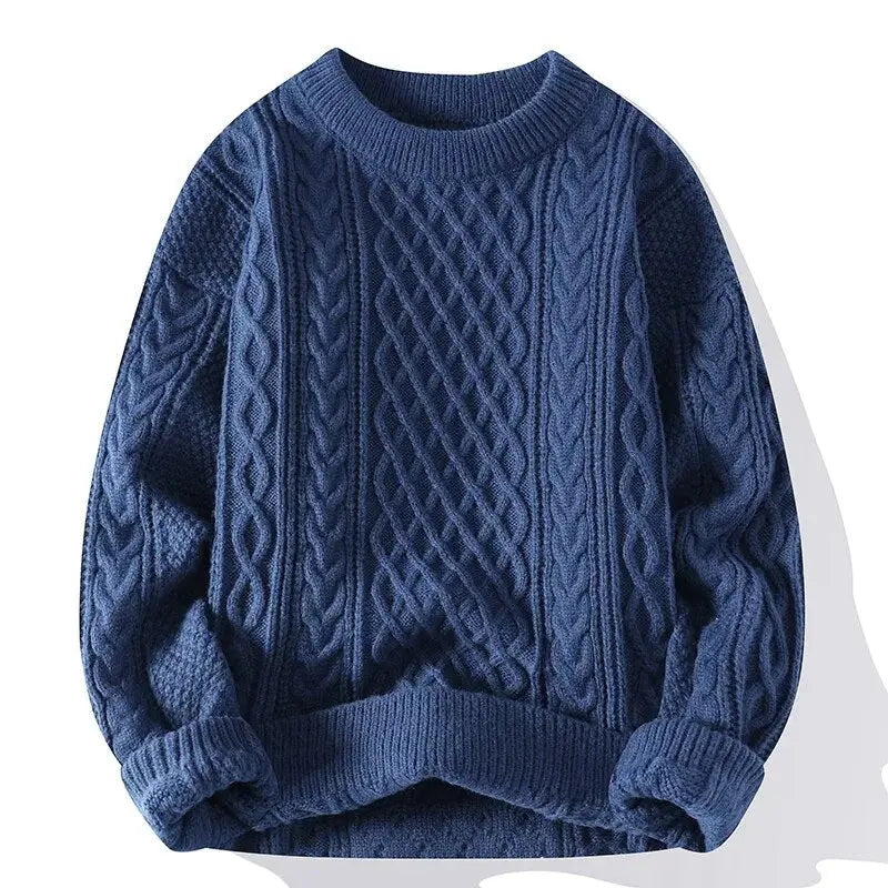 Image of Sam | Men's Crewneck Patterned Long Sleeve Sweater