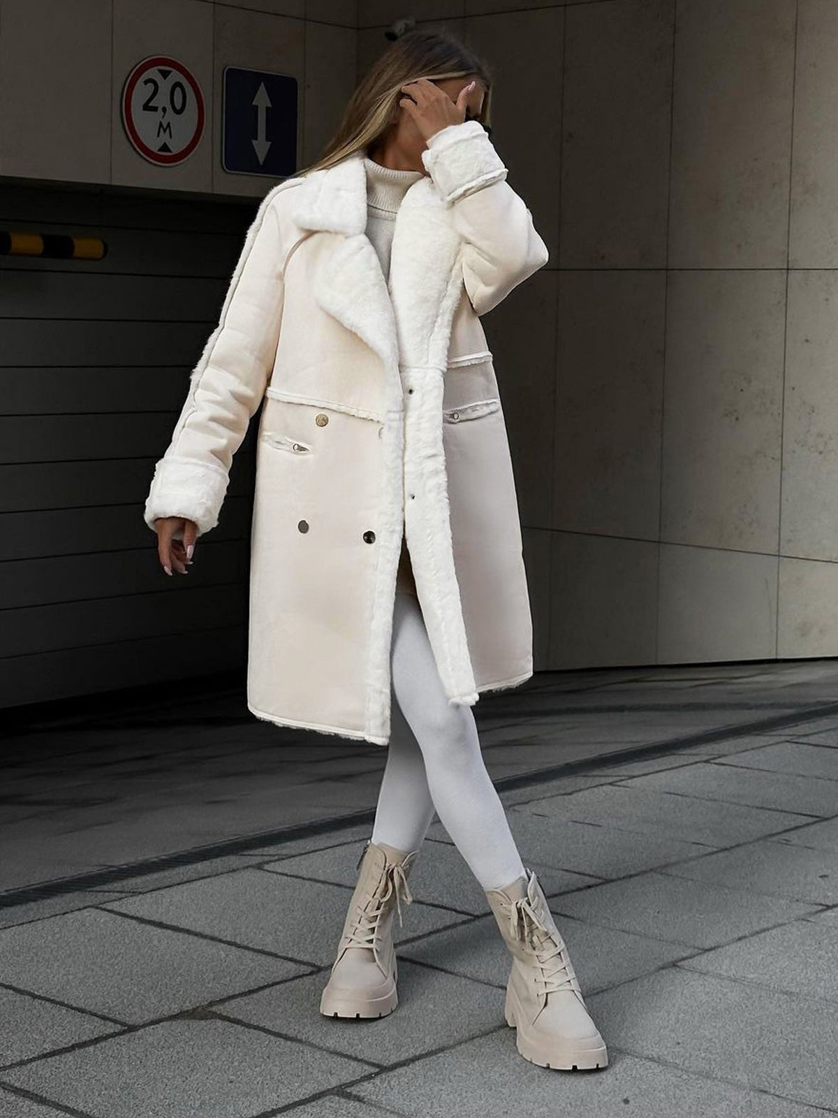 Image of Sandy | Women's Oversized Shearling Long Coat