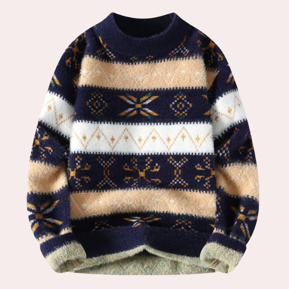Image of Sebastian | Men's Patterned Crew Neck Sweater