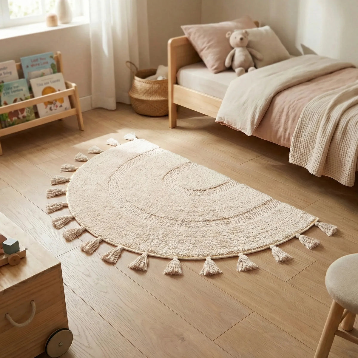 Semicircular Fringed Rug