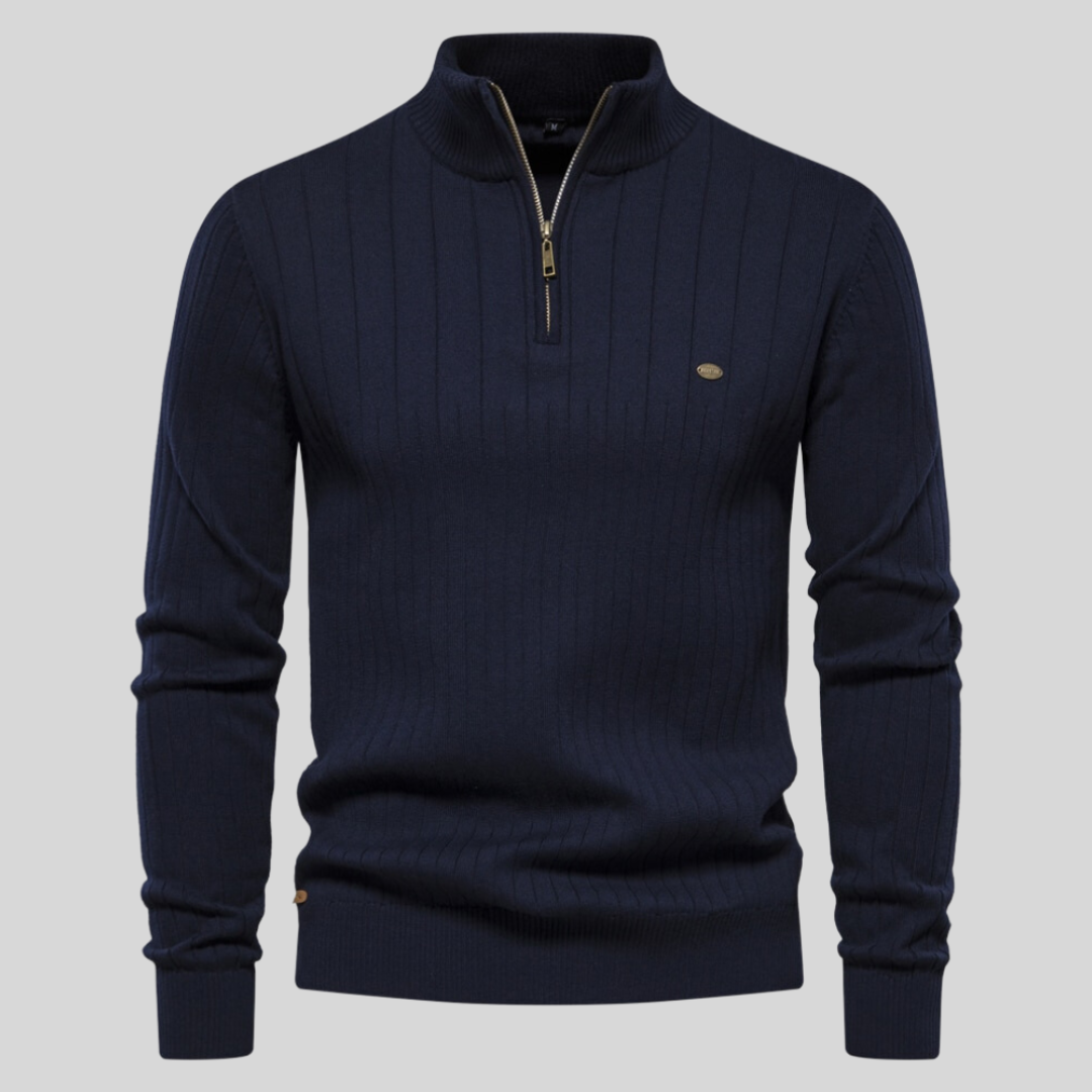 Image of Shane | Men's Quarter-Zip Ribbed Sweater