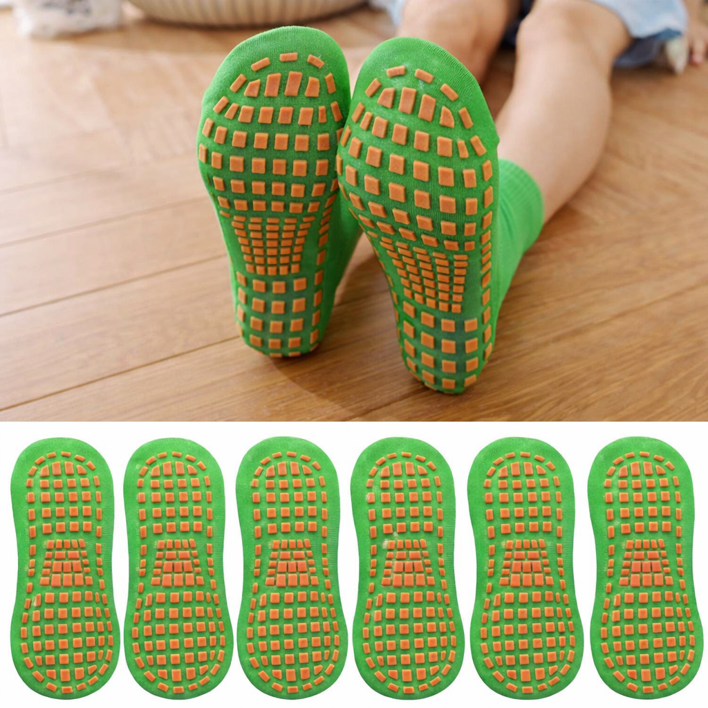 Unisex Anti-Slip Trampoline Socks - 6 Pairs for Kids & Adults