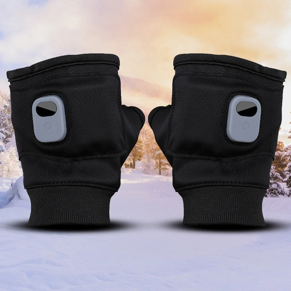 Warm Fingerless Electrically Heated Gloves