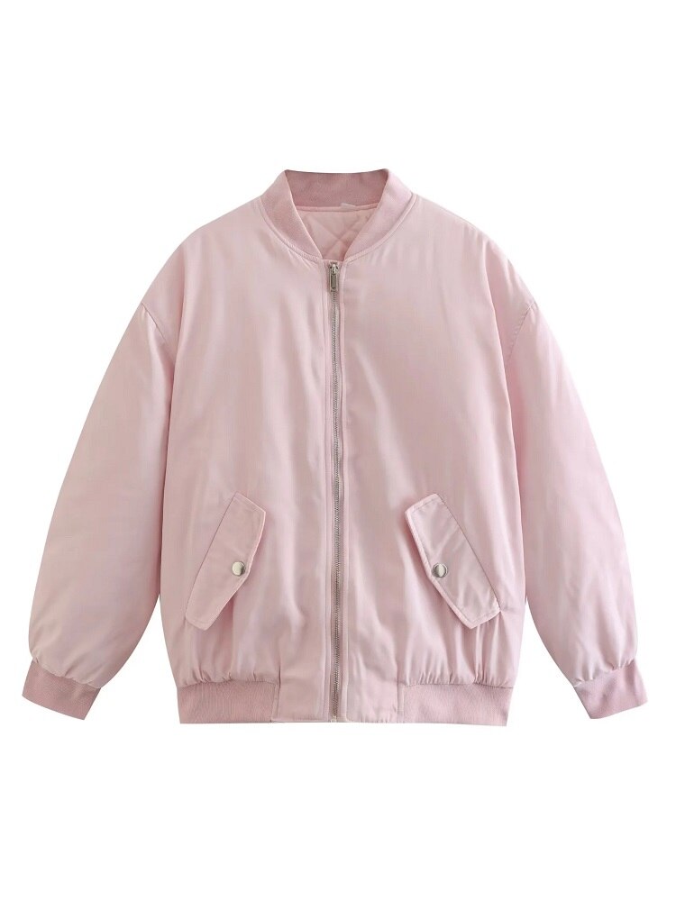 Image of Whitney | Women's Oversized Zip-Up Bomber Jacket