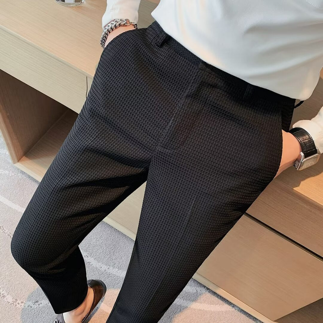 Image of Willard | Men's Slim Fit Textured Dress Pants