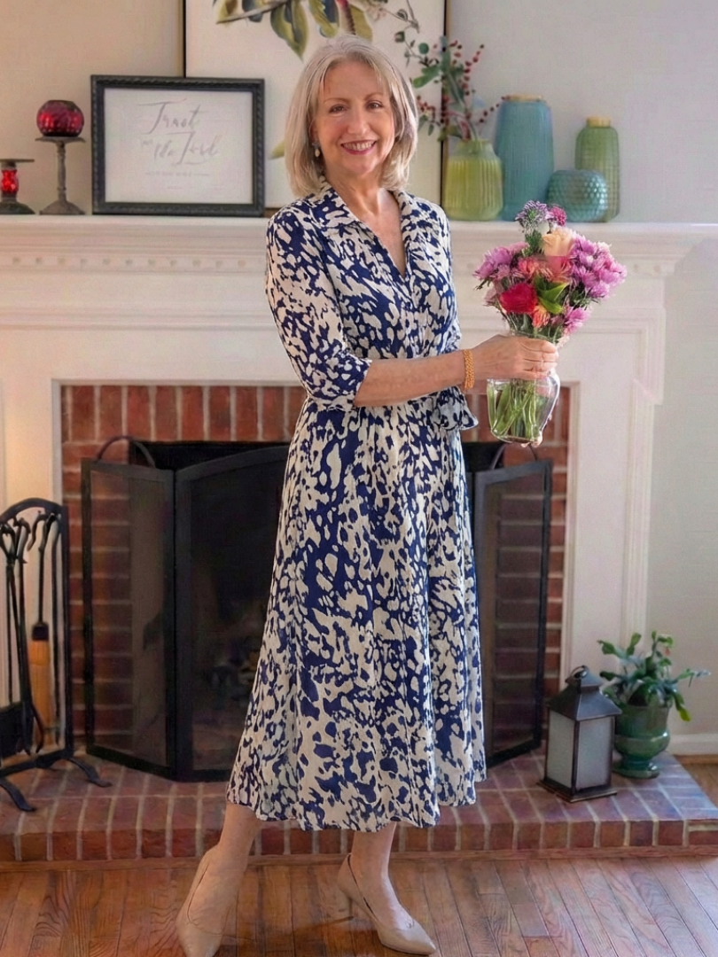 Women's Collared Shirt Midi Dress