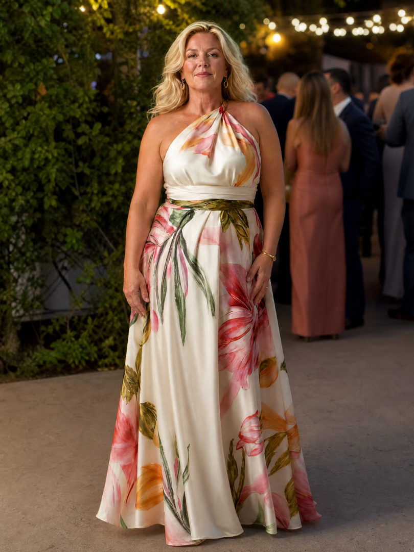 Women's Halter Wrap Maxi Dress