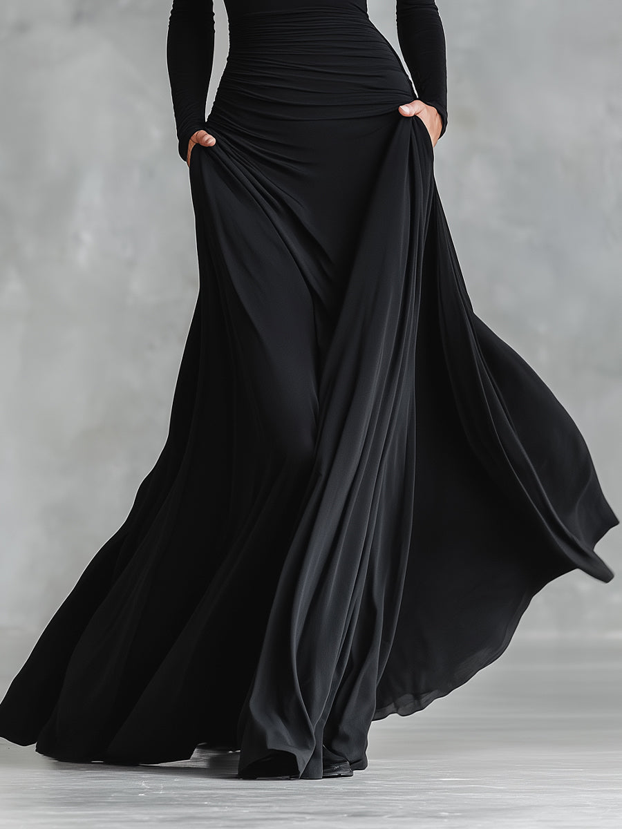 Women's Long-Sleeve Maxi Dress