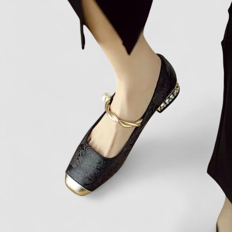 Women's Orthopedic Pearl Embellished Ballet Flats