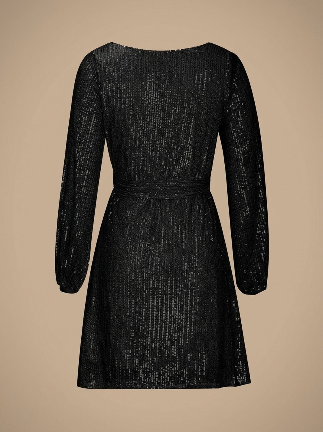 Women's Sequin Asymmetric Draped Mini Dress